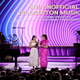 Emily Bear and Abigail Barlow accepting their Grammy for The Unofficial Bridgerton Musical